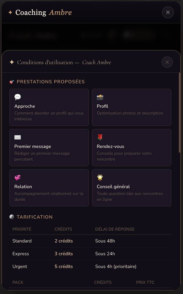 Coach en site de rencontre Ambre accompagnement personnalisé