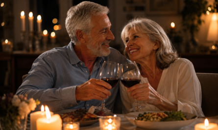 Dinner aux chandelles entres amoureux