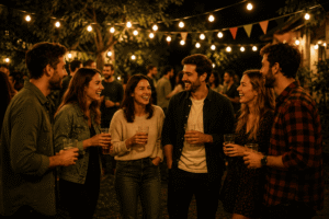 Rencontre entre célibataires lors d’une soirée entre amis