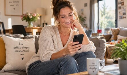 Parent célibataire souriant qui envisage de refaire sa vie