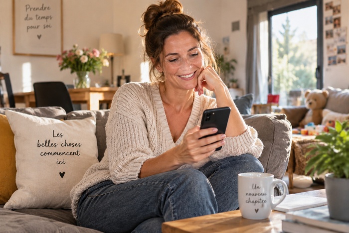 Parent célibataire souriant qui envisage de refaire sa vie