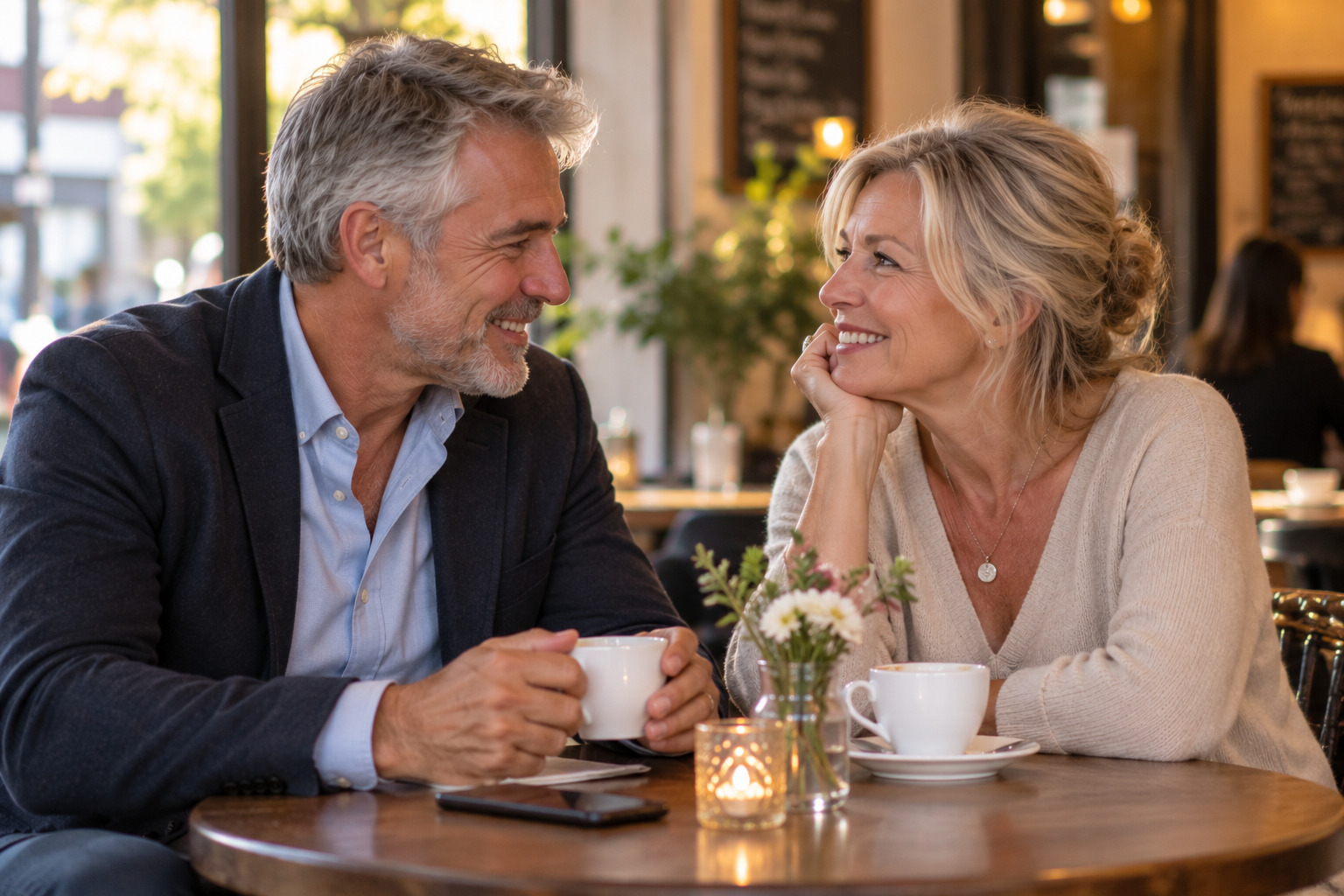 Premier rendez-vous après une rencontre senior en ligne